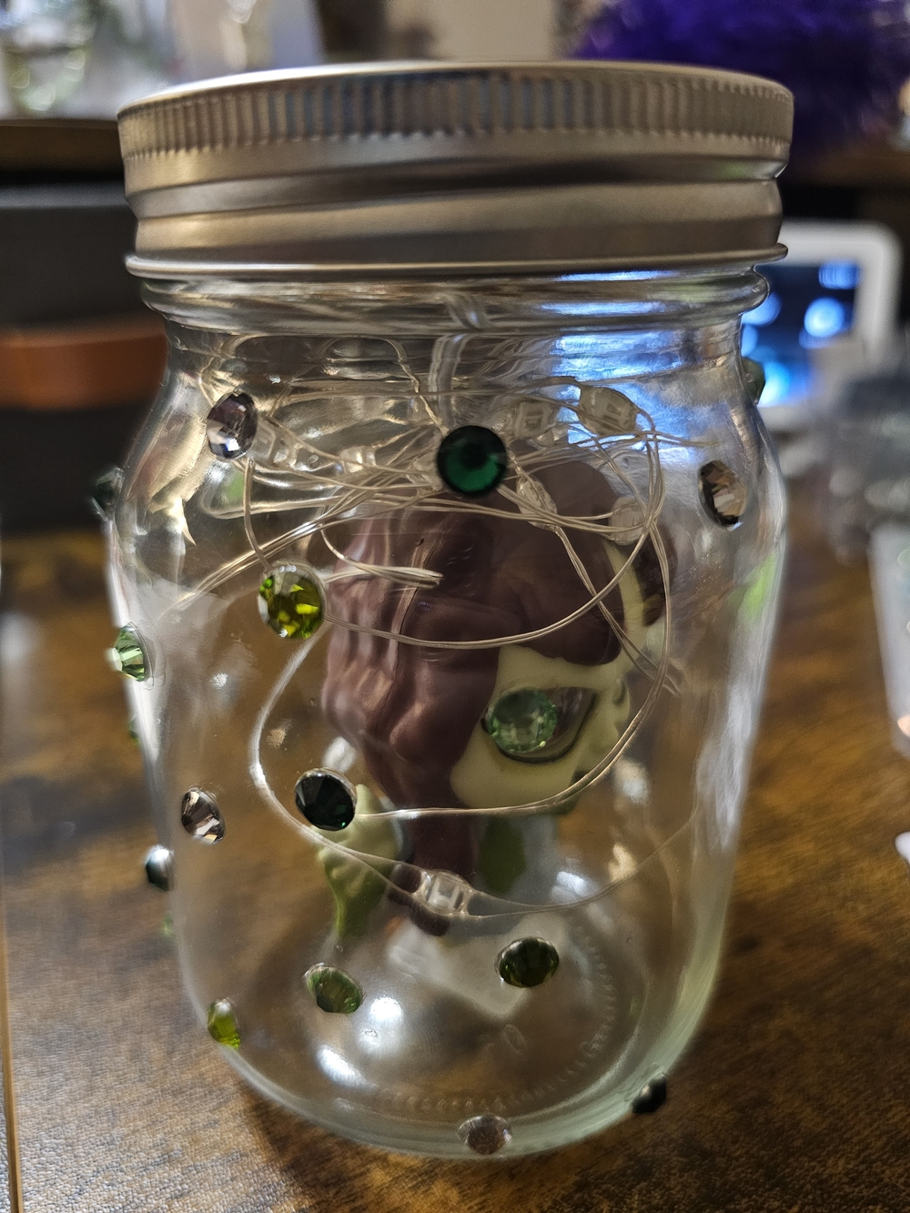 Black Light LED Fairy Light Jar with Collectible Figure Displayed - Picture 11 of 15